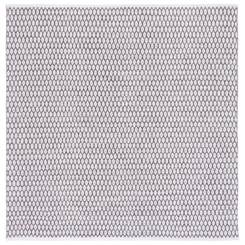 Modena Hand Woven Cotton Geometric Rug, Square 6'