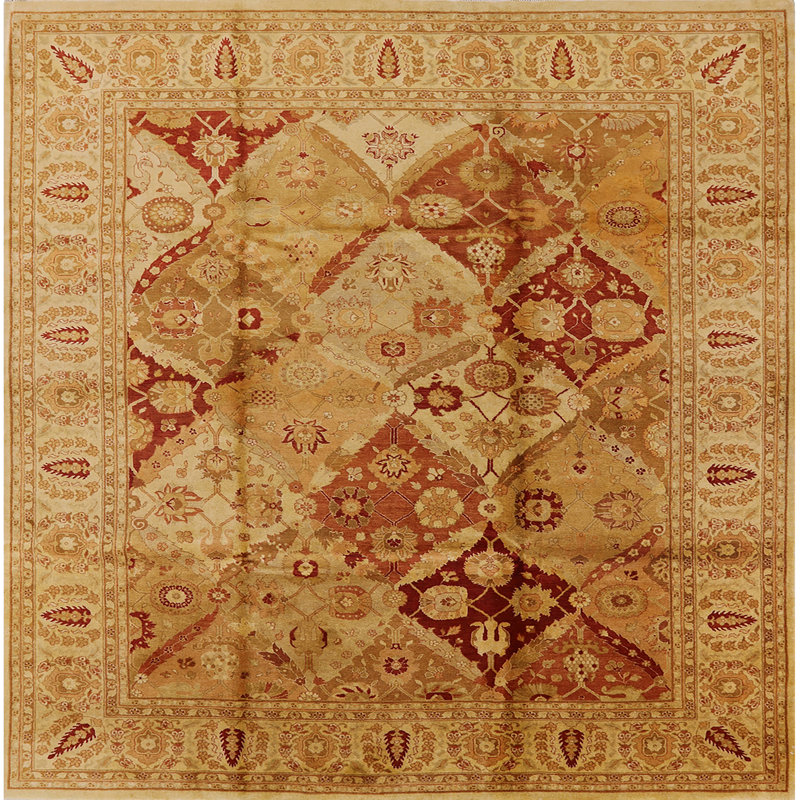 Tapis oriental beige / jaune Zoar, Carré 4 pi