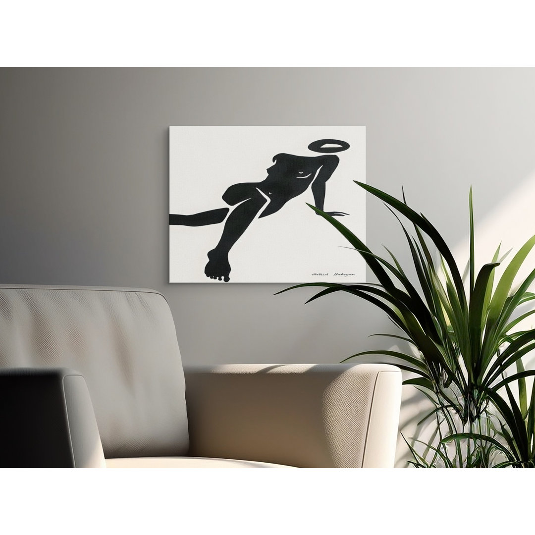 Minimalist Female Body Art Canvas, Abstract Woman Silhouette Black White Wall Art, Modern Home Decor Gift for Her