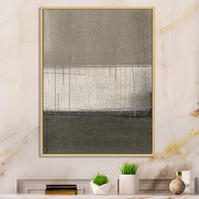 " Brown Meets Beige Abstract Stripes III " Painting Print