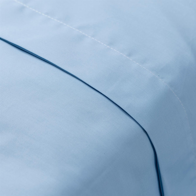 Adalia Cotton Blend/Polyester Fitted Sheet, Blue, Flat sheet, Double