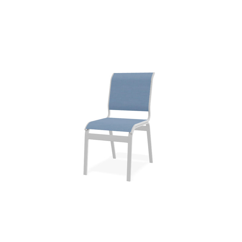 Chaise d'appoint de salle à manger Hiraku, Blanc texturé, Ciel 42D