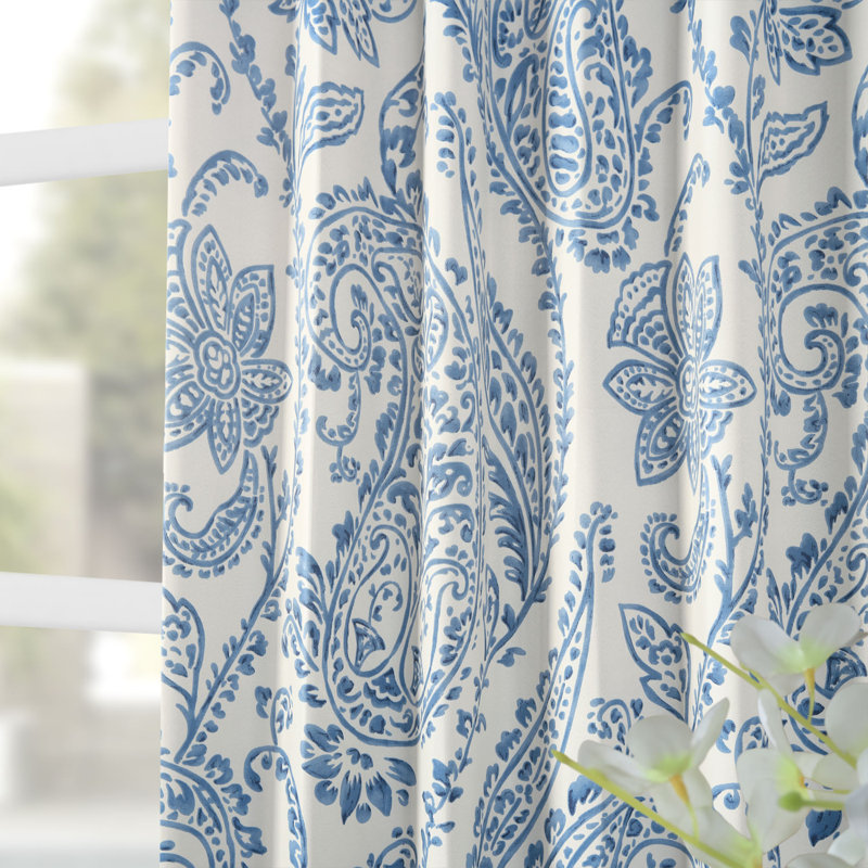 Alexiyana Vintage Paisley Room Darkening Curtains For Bedroom & Living Room Curtains (1 Panel), 50"W x 63"L