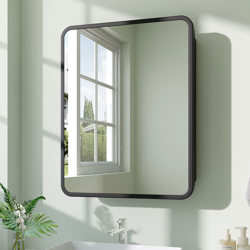 510mm W 710mm H Framed Medicine Cabinet Mirror Fixed