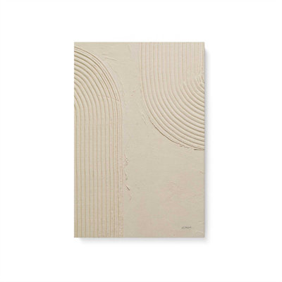 Echoed Curves in Beige I Canvas Print