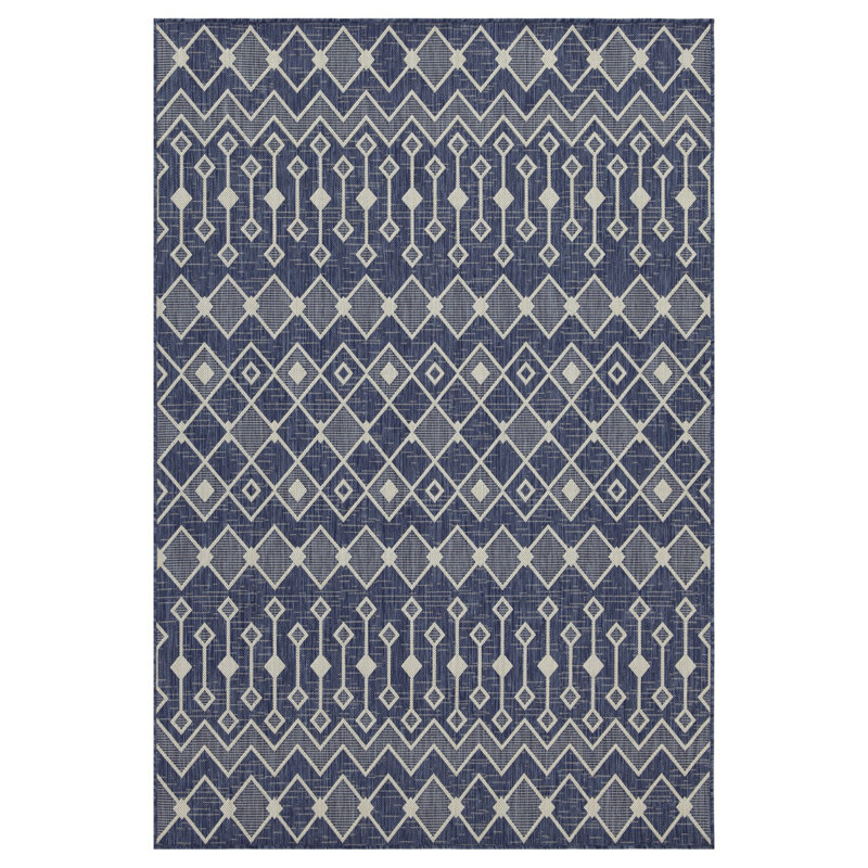 Blue 2 Ft. 7 In. X 7 Ft. 3 In. Indoor/Outdoor Area Rug, Runner 2'7" x 7'3"