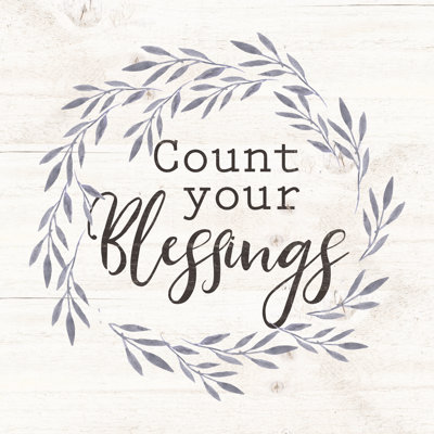 Count Your Blessings Wreath - Wrapped Canvas Print