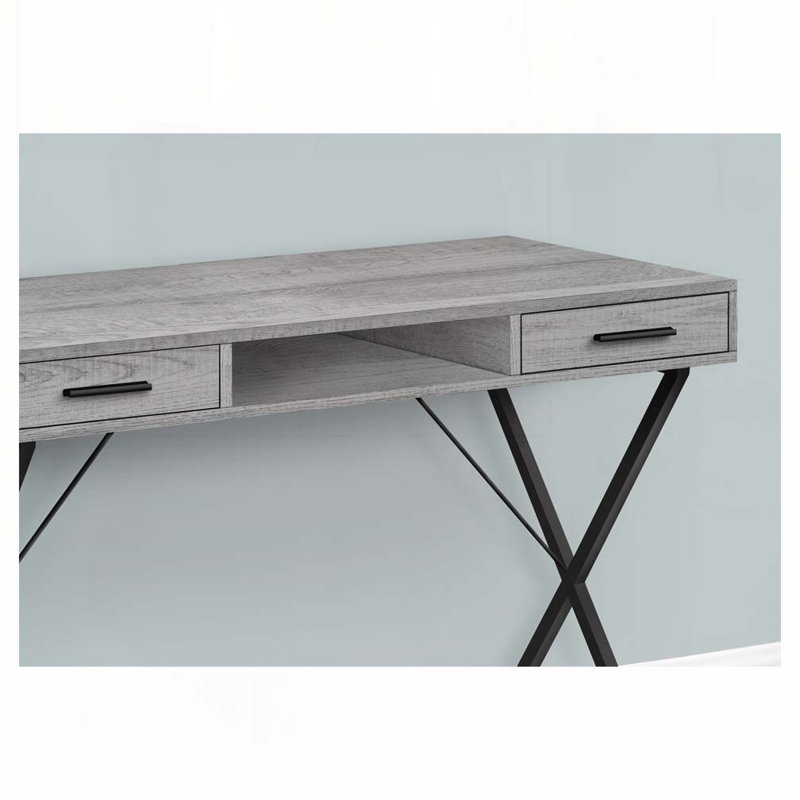 Bureau d'ordinateur à domicile avec tiroir, Gris