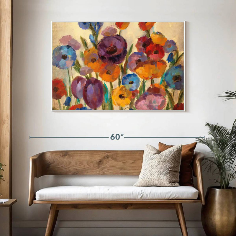 Garden Hues I, Cadre flottant blanc, 46 po x 31 po
