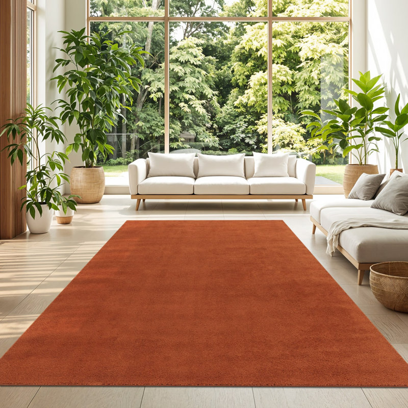 Tapis doux, doux, à poils courts, antidérapant, de couleur unie, lavable, Cooper, Rectangle 6 pi 7 po x 9 pi 2 po