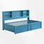 Lit de jour avec couchette Avreigh, lit plateforme avec couchette et tablettes en métal, ports USB-290695003