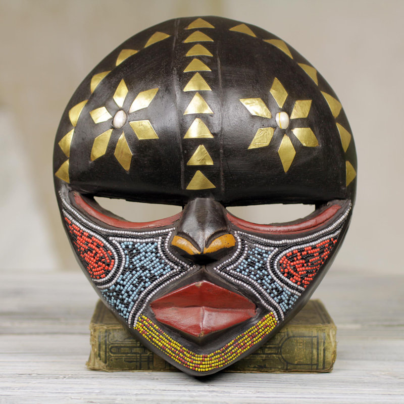 Décoration murale masque en bois barowa