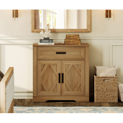 Buffet Farmhouse avec rangement, buffet en bois l 31,5 "avec tiroirs et portes, armoire à café rustique moderne, crédence décorative pour le salon de la salle à manger, brun noyer