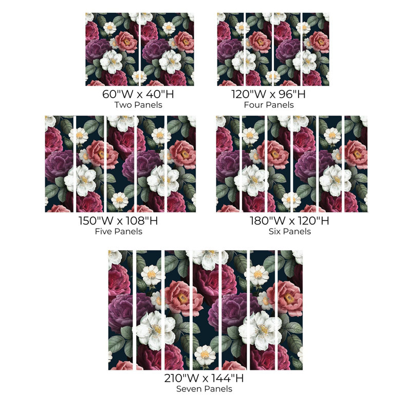 Papier peint de qualité supérieure - fleur, L 120 po x l 180 po