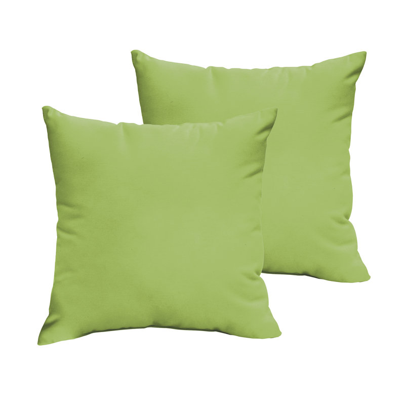 Borgey Outdoor Reversible Throw Pillow, Fresco Apple Green, 22" H x 22" W x 6" D