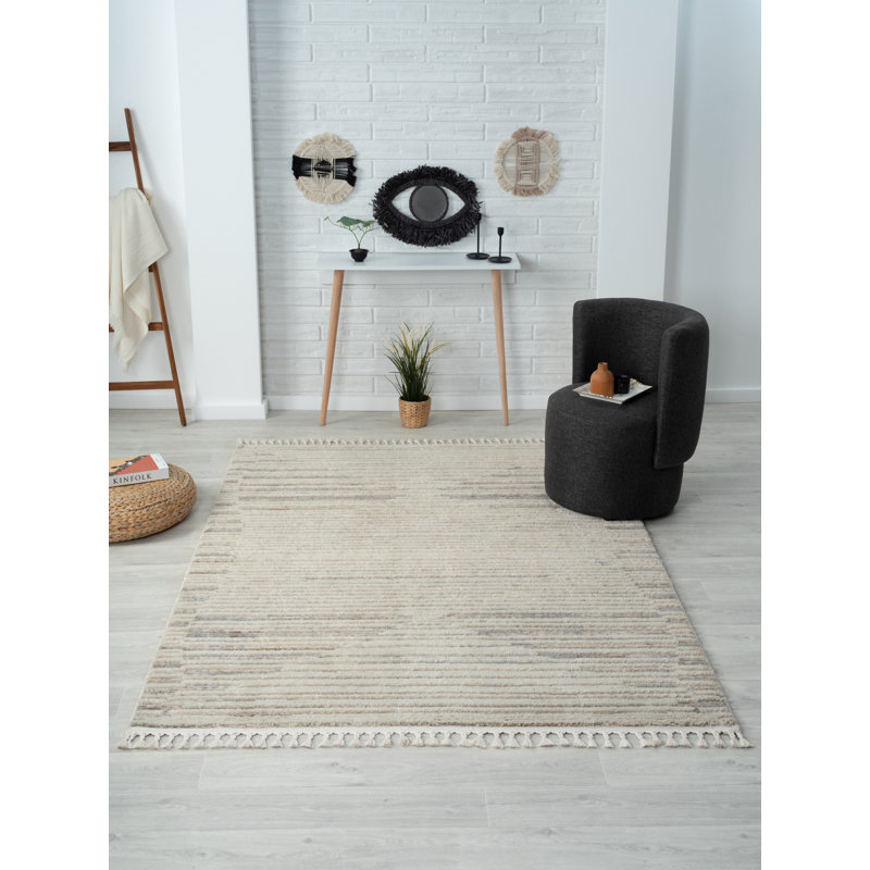 Amira cream Rug, Rectangular 160 x 230cm