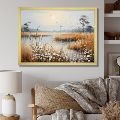 Meadow Atmospheric Horizon Pointillism I - Landscapes Canvas Art Print