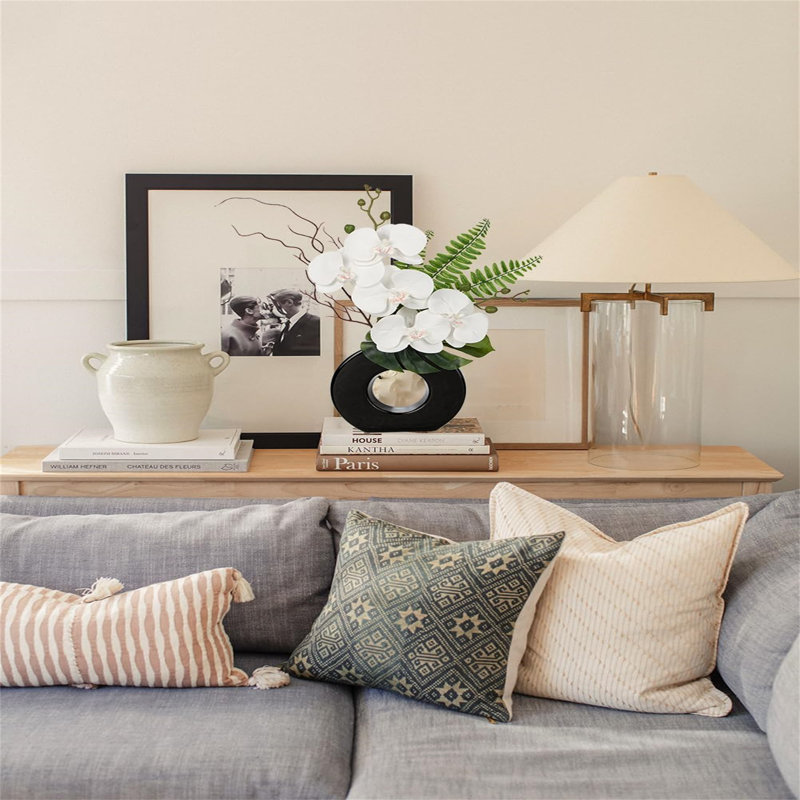Arrangement in Vase, White, Black