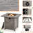 Rectangle Metal, Stainless Steel Propane Smokeless Fire Pit Table with Hidden Fuel Tank-528224114-528224115