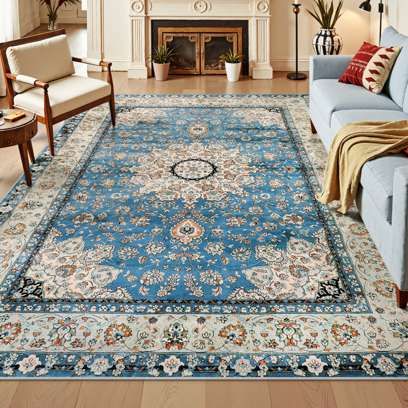 Watte Traditional Oriental Tribal Machine Washable Area Rug Perfect for Living Room, Dining Room, Bedroom Decor