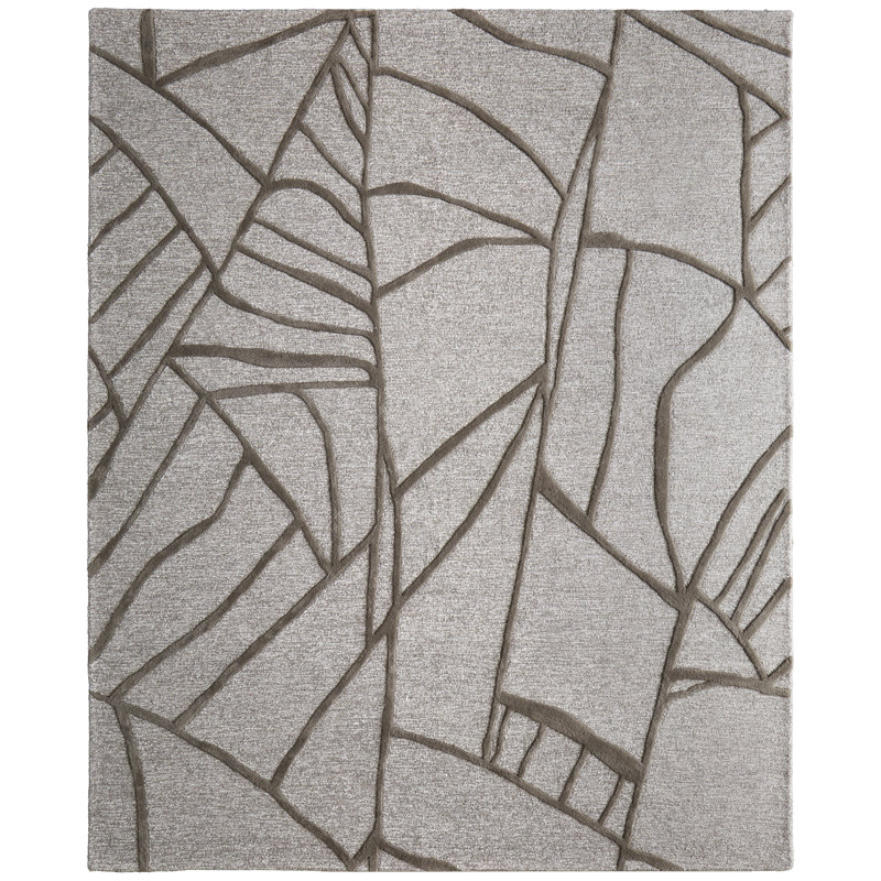 Kimball Transitional Abstract Gray Area Rug, Rectangle 5' x 8'