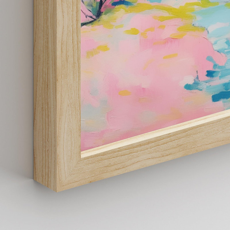 «Vibrant Landscape And Pineapple Colorful», impression sur papier encadrée de 4 pièces, Naturel, H 16 po x l 12 po