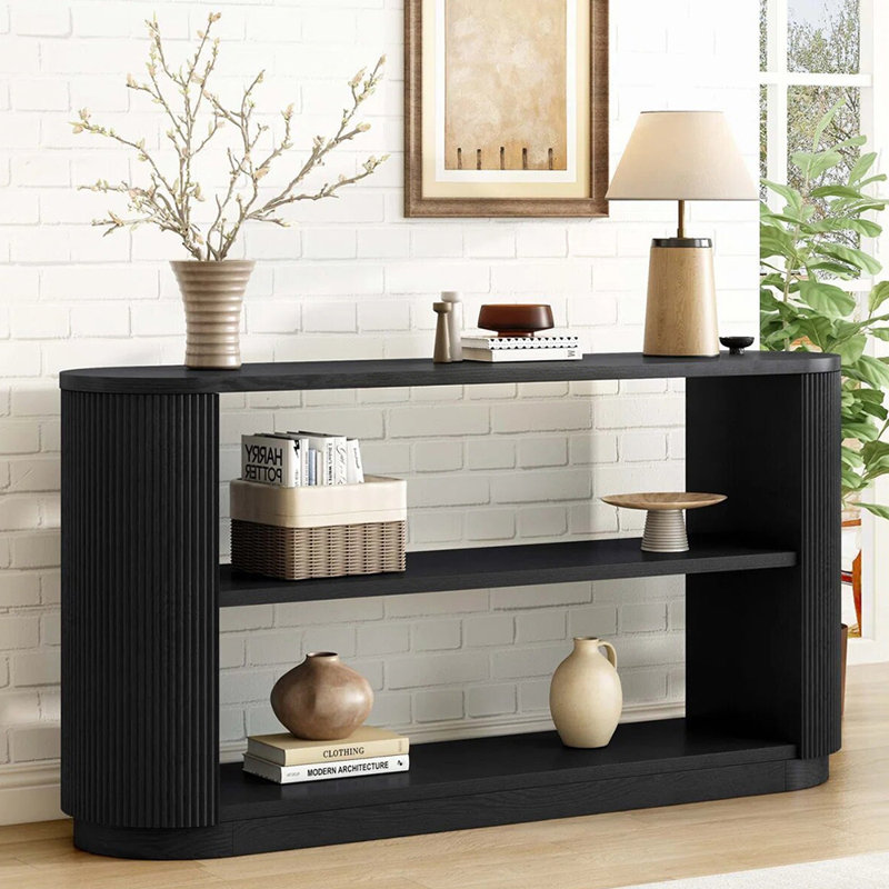 Console américaine simple, H 29,9 po x l 70,9 po x P 14,2 po, Noir