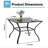 37 Inch Square Metal Outdoor Dining Table with Umbrella Hole, All Weather Patio Table for Backyard, Deck & Poolside