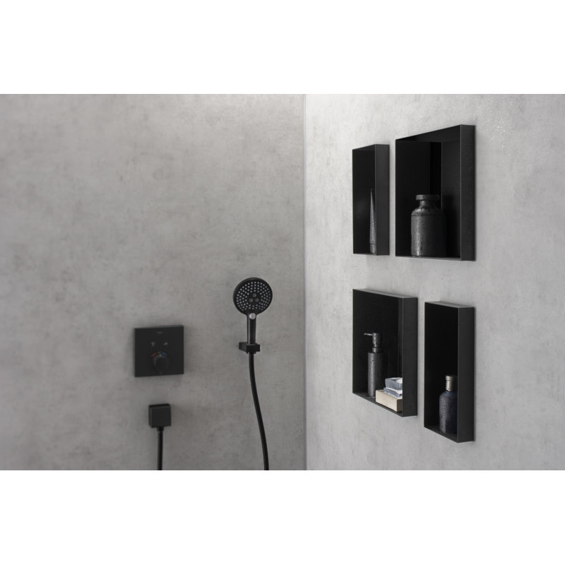 XtraStoris Minimalistic Wall Niche Frameless 12"x 6"x 5.5", Matte Black