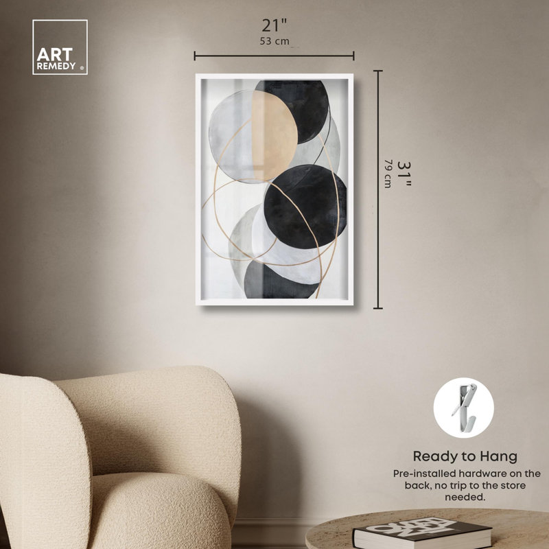 «Urban Orbits II» par Art Remedy, H 31 po x l 21 po, Blanc