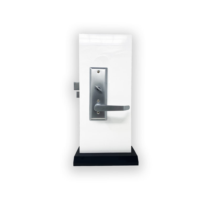 Bouton de serrure à mortaise complet, Gauche, Chrome satiné