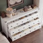 Commode 9 tiroirs pour chambre à coucher, commode large moderne, rangement en bois