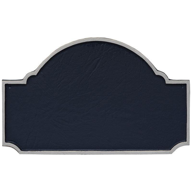 Plaque d’adresse murale sur 1 ligne fitzgerald, Marine / Argent, Oui