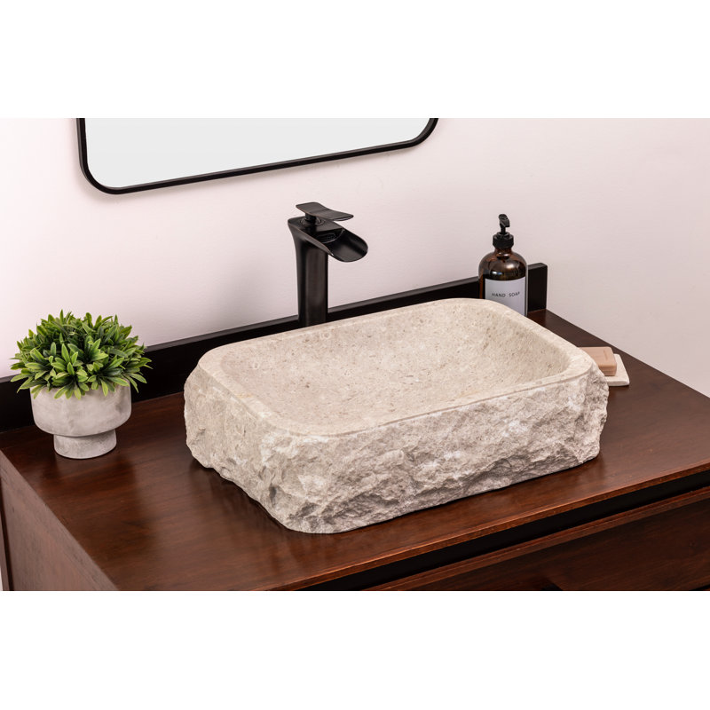 Natural Stone Vessel Bathroom Sink Rectangular Rocca Ojinaga Marble