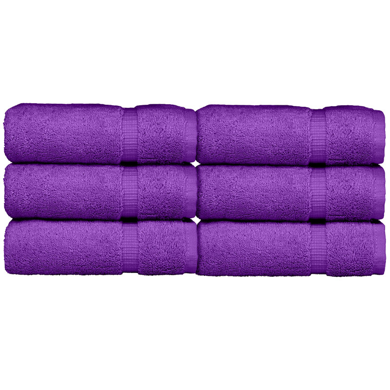Débarbouillette 100% coton Dobby Border, Aubergine