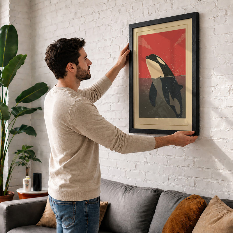 Dive into Motion Art Deco - Framed Print, A3 - 42.0 x 29.7 cm, White