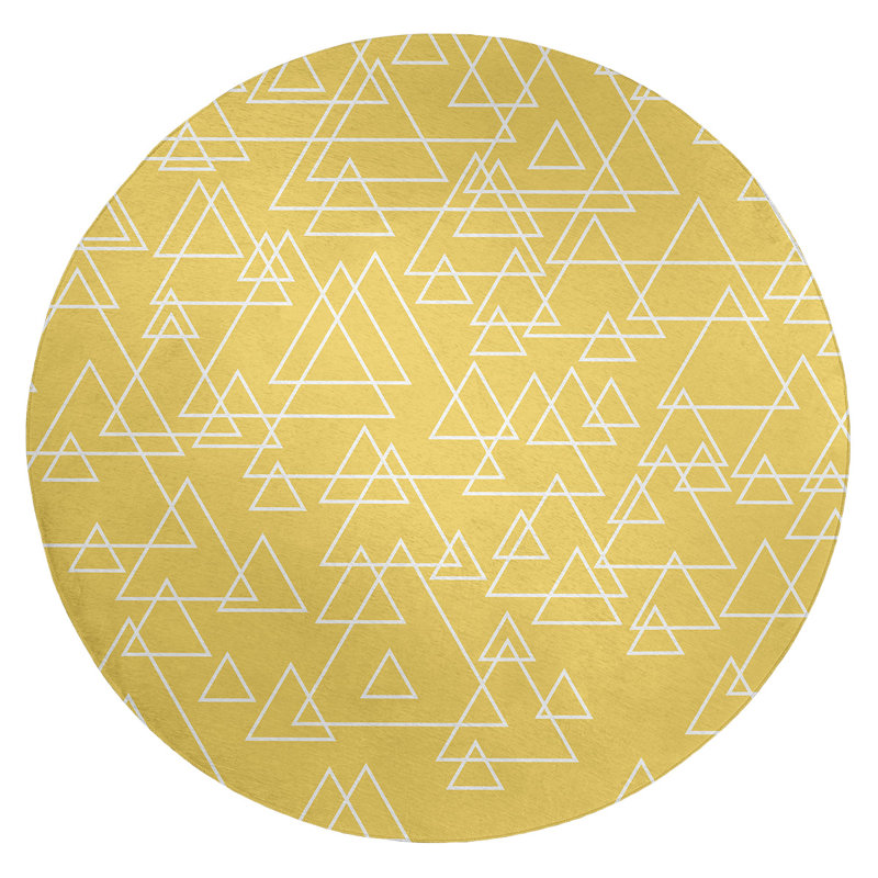 Chenille Geometric Indoor Rug, Round 5'