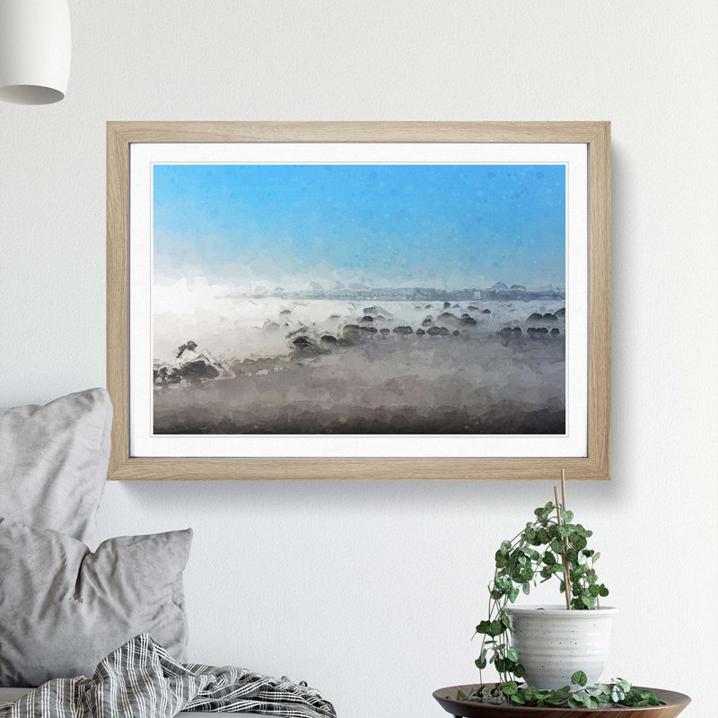 Mist over the Cotswolds - Framed Print, Oak Framed, 36cm H x 48cm W x 2cm D