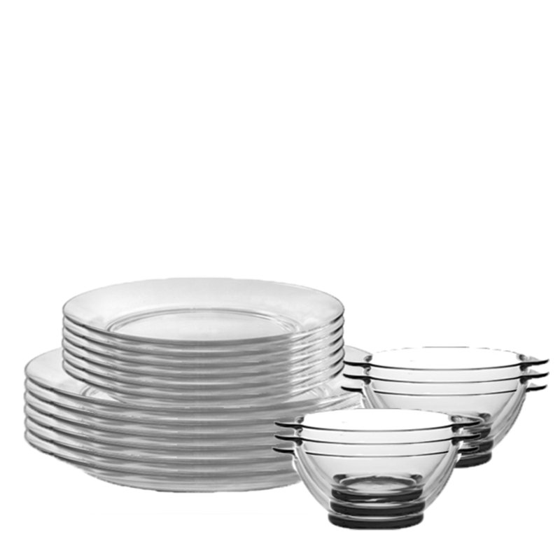 Duralex Lys 18 Pc Dinnerware Set, Service For 6