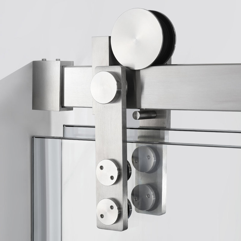 60'' W X 76'' H Single Sliding Frameless Shower Door With Soft-Closing Clear Glass, Chrome