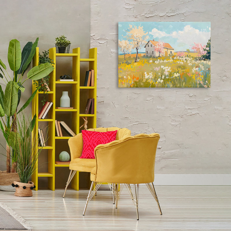 Spring Barn Scene Canvas, design by LSR Creative Studio, 24" H x 36" W
