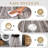 Extra Large 10x13 Living Room Area Rug Farmhouse Ombre Washable Rug Printed Braid Indoor Floor Carpet with Non Slip Backing Low Pile Foldable Accent Rug for Home Office, Grey+Camel-451109789