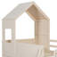 Lit mezzanine simple en bois avec bureau, tiroirs, armoires, beige-751370736