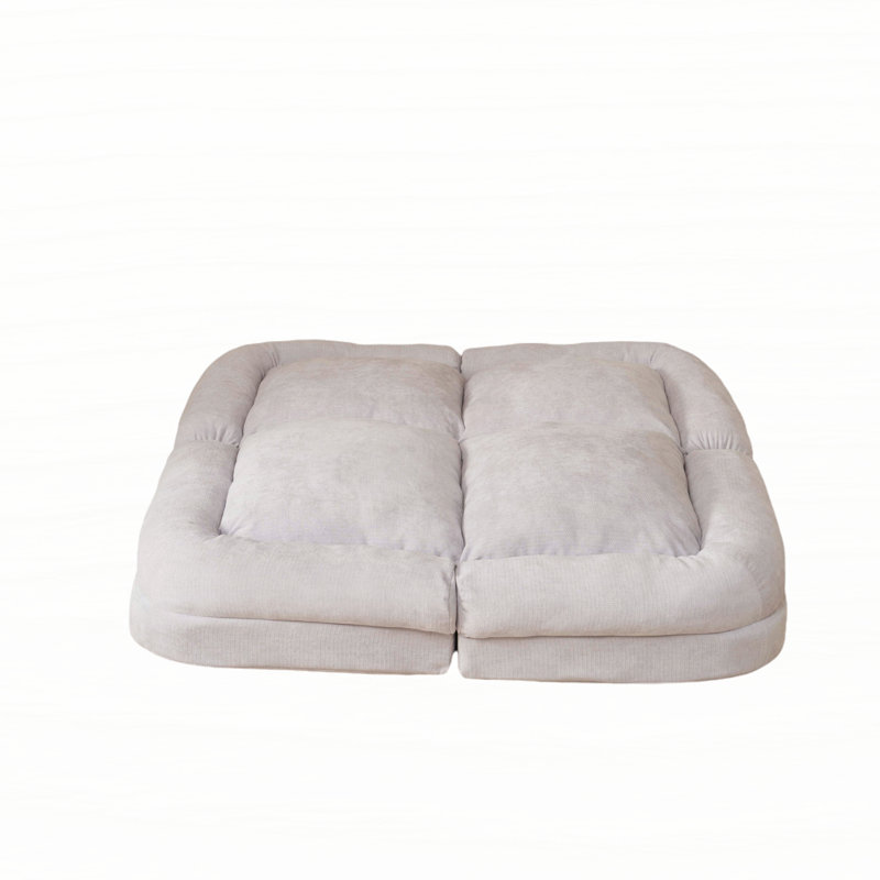 Canapé-lit double convertible pliable, la partie droite du produit complet, Blanc