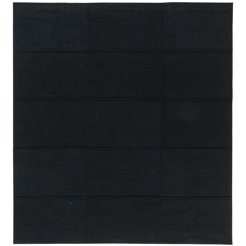 Tapis noir en feutre moderne 7 pi 5 po x 8 pi 2 po Nuno