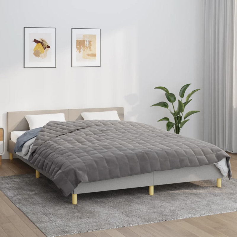 Polyester lesté vidaXL, perles de verre, Gris, L 55,1 po x L 78,7 po