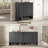 Cesiro 3 - Door Fluted Shoe Cabinet With Adjustable Shelves And Open - Bottom Access-1751304474