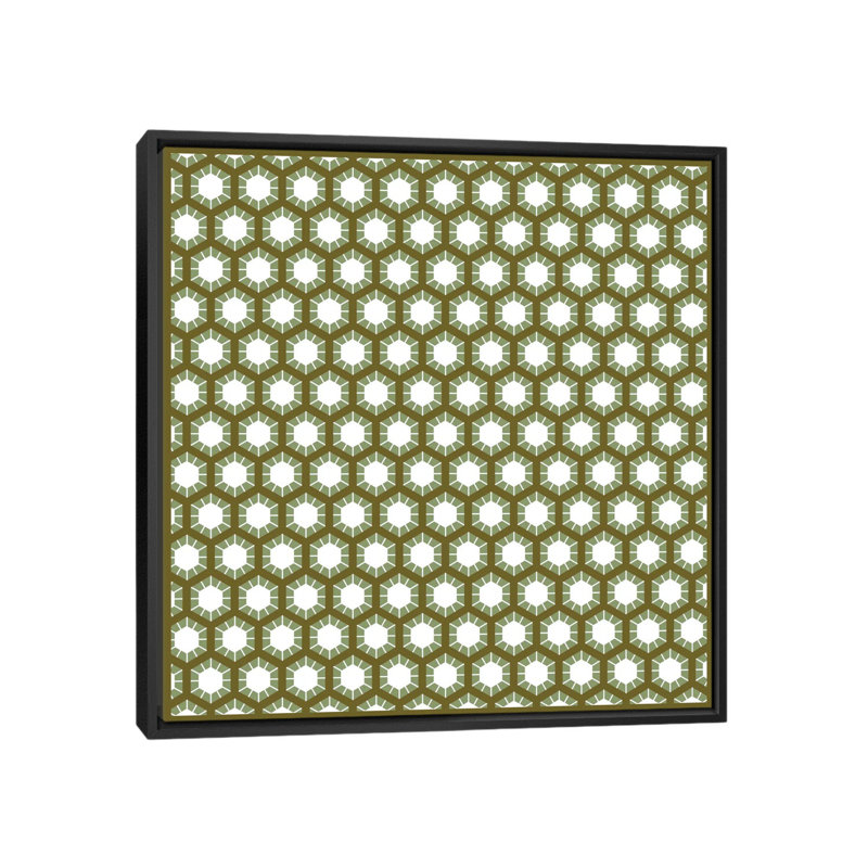 Albree Modern Honeycomb, impression sur toile, H 26 po x l 26 po x P 1,5 po, Toile avec cadre flottant noir, Pas de tapis