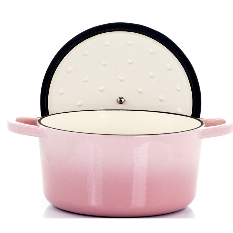 Cocotte ronde artisanale en fonte antiadhésive Crock-pot, 3 pte, Rosé
