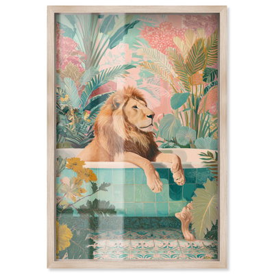 Art mural de salle de bain Lion Tropical